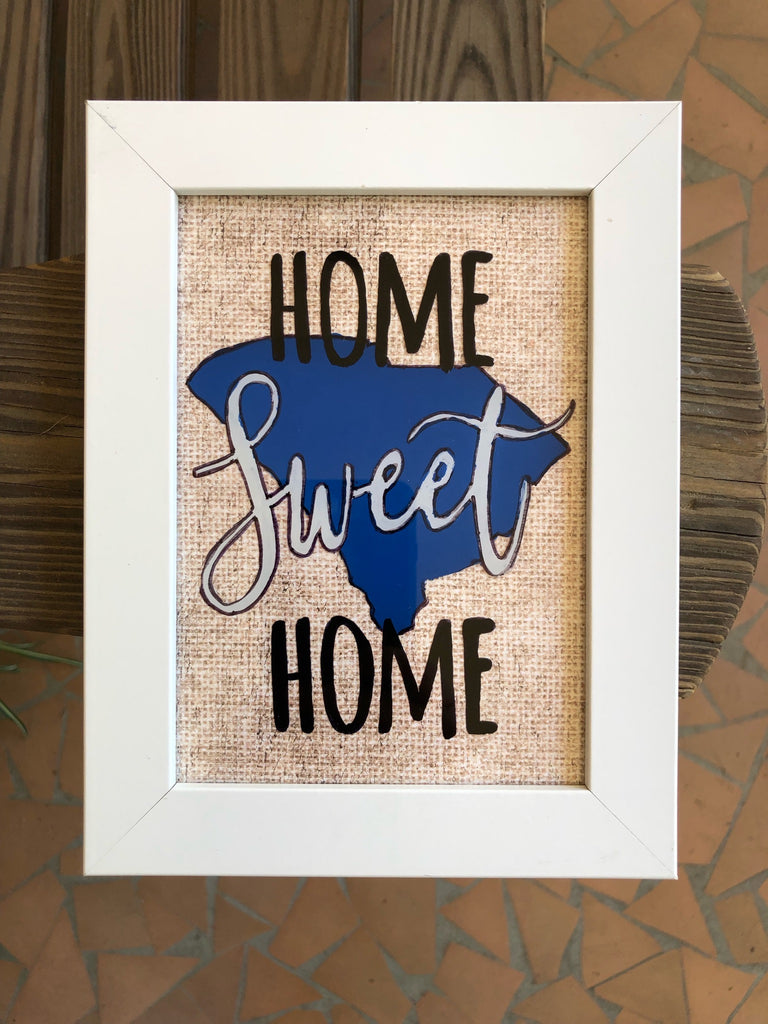 Home Sweet Home State Painted Frame