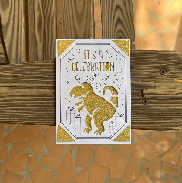 Birthday Card - Dinosaur Celebration