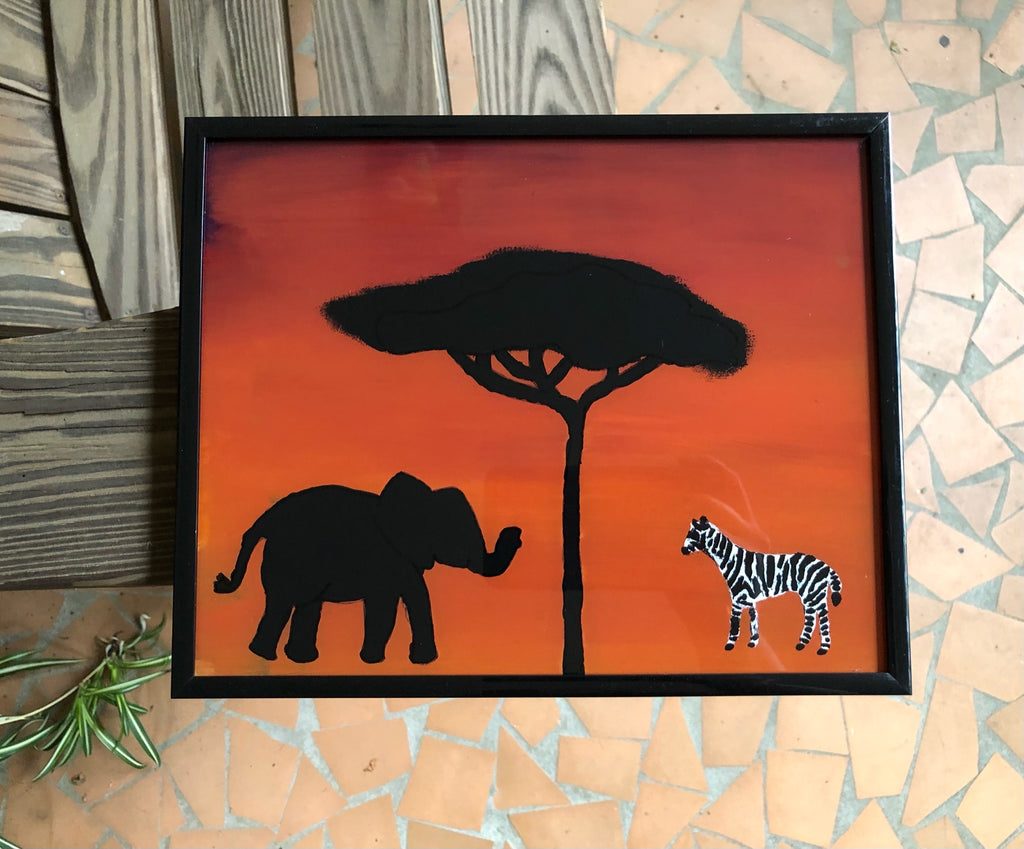 Safari Silhouette Painted Frame