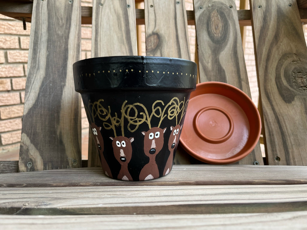 Oh Deer Painted Pot