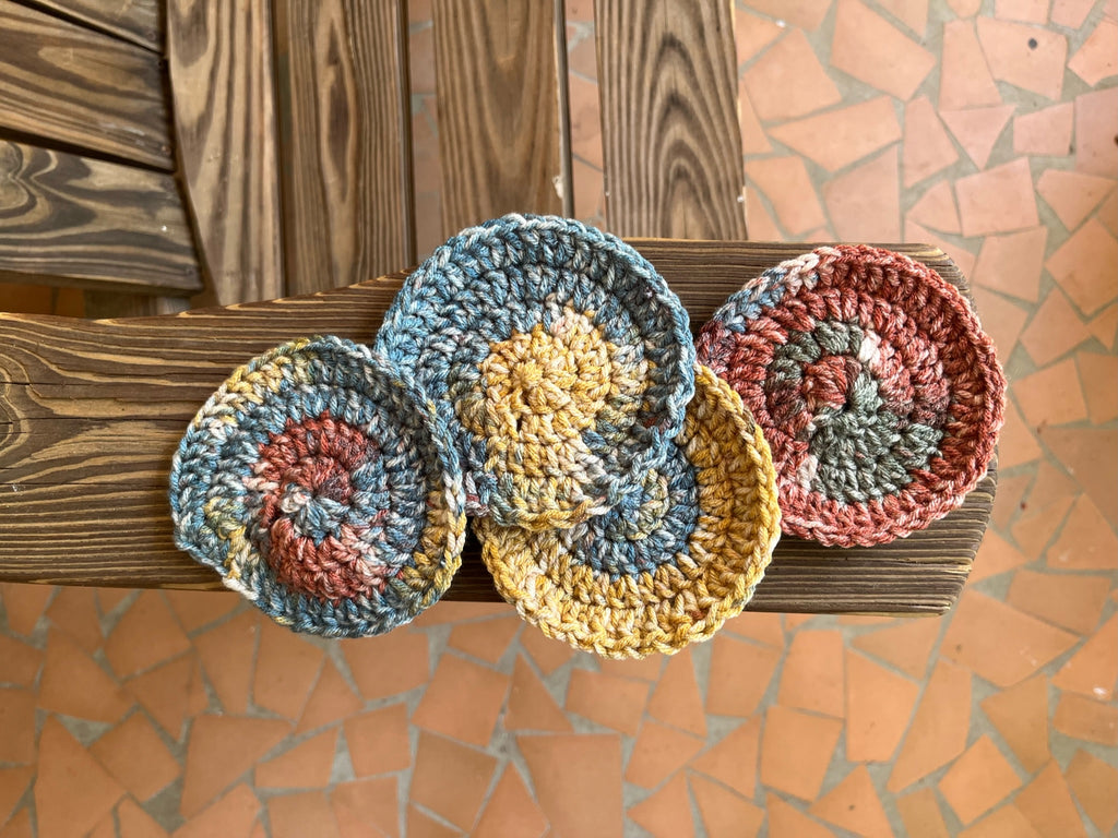 Crochet Coaster Set of 4 with Holder