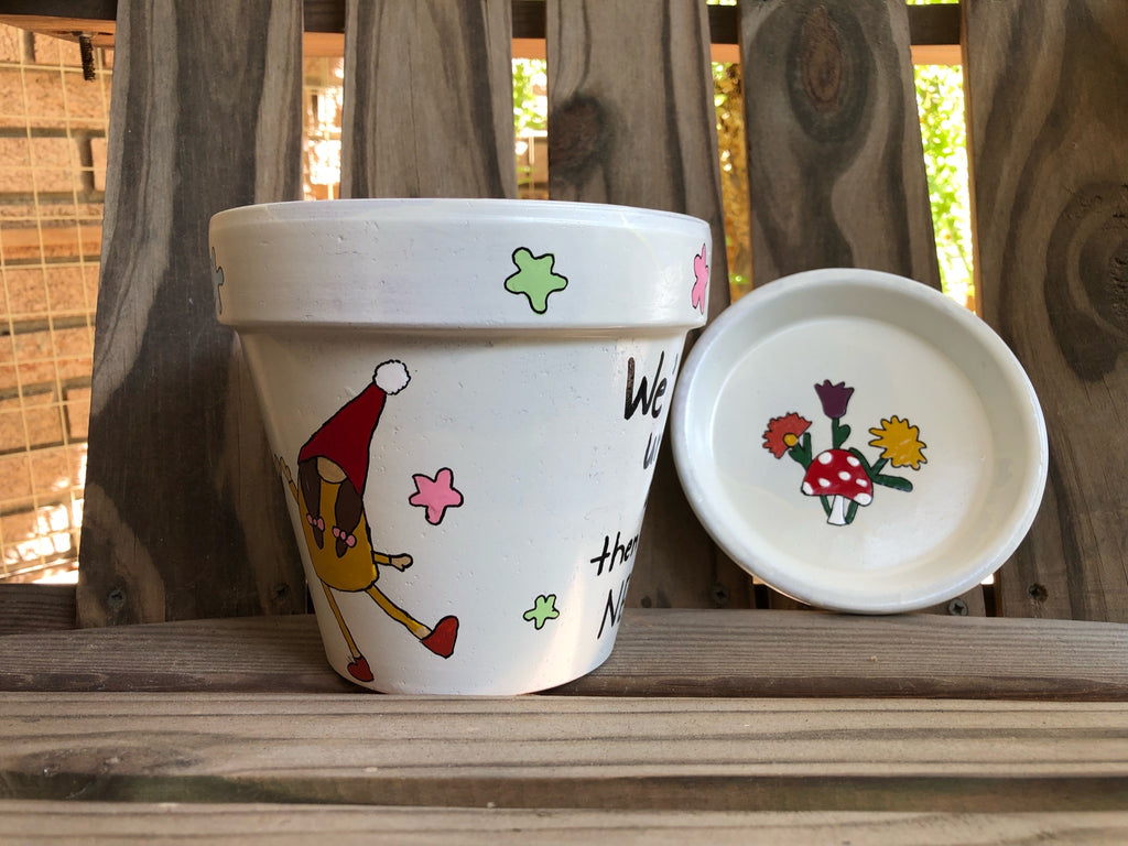 New Friends Gnome Painted Pot