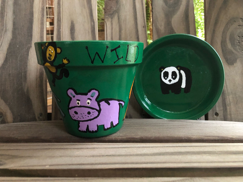 Wild Things Cartoon Painted Pot