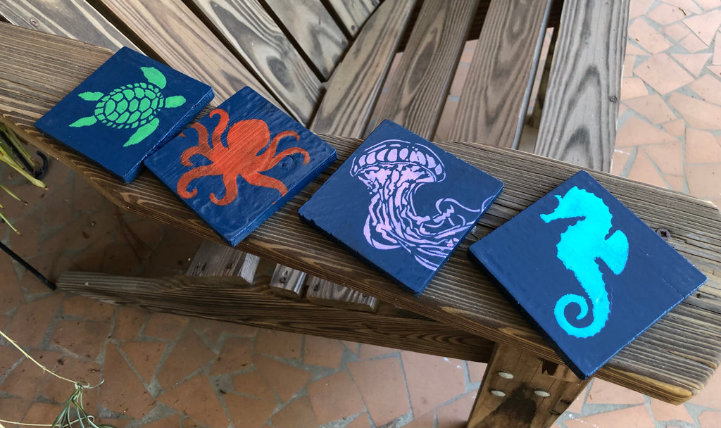 Under the Sea Hand Painted Coasters