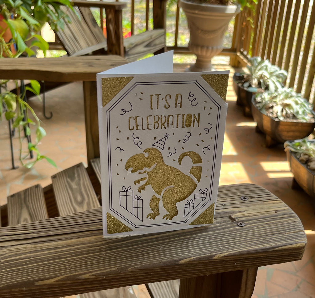 Birthday Card - Dinosaur Celebration