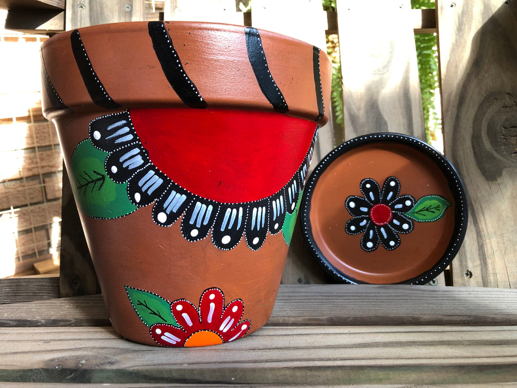 Floral Painted Pot