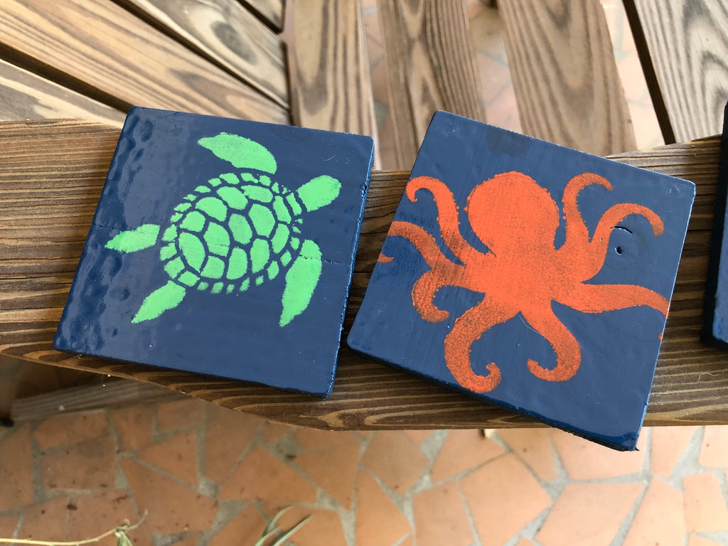 Under the Sea Hand Painted Coasters
