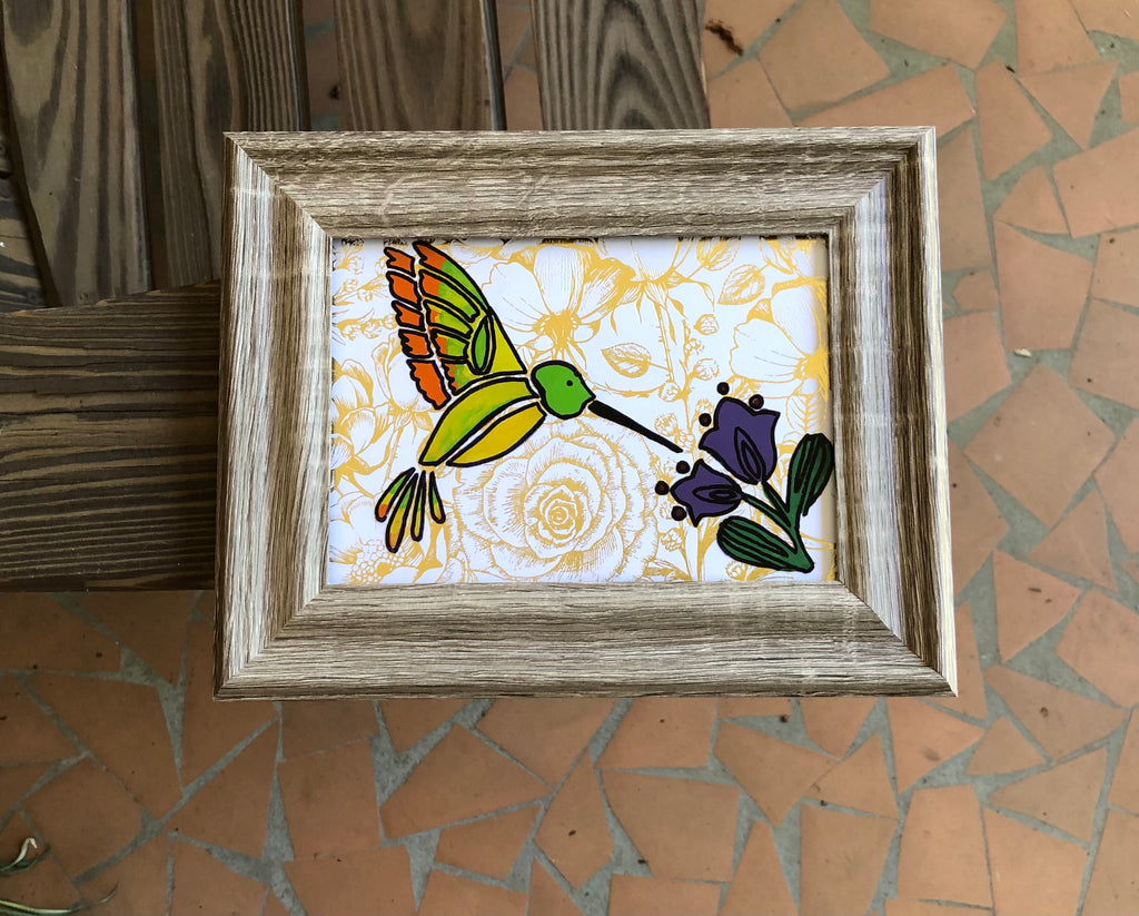 Hummingbird Painted Frame