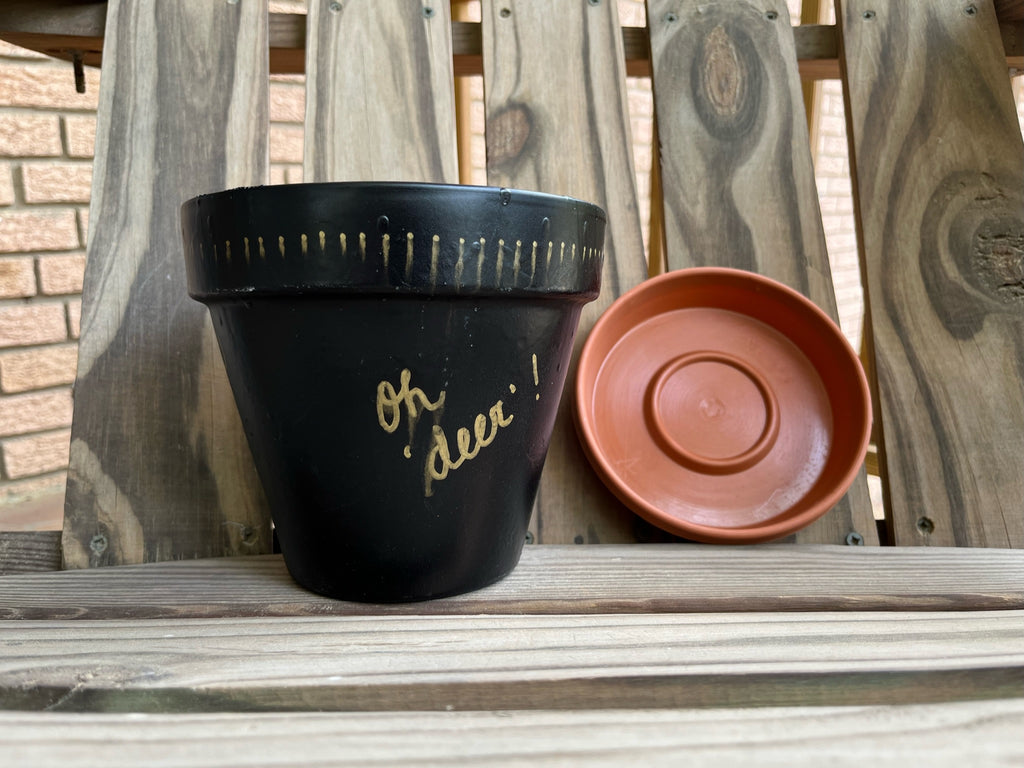 Oh Deer Painted Pot