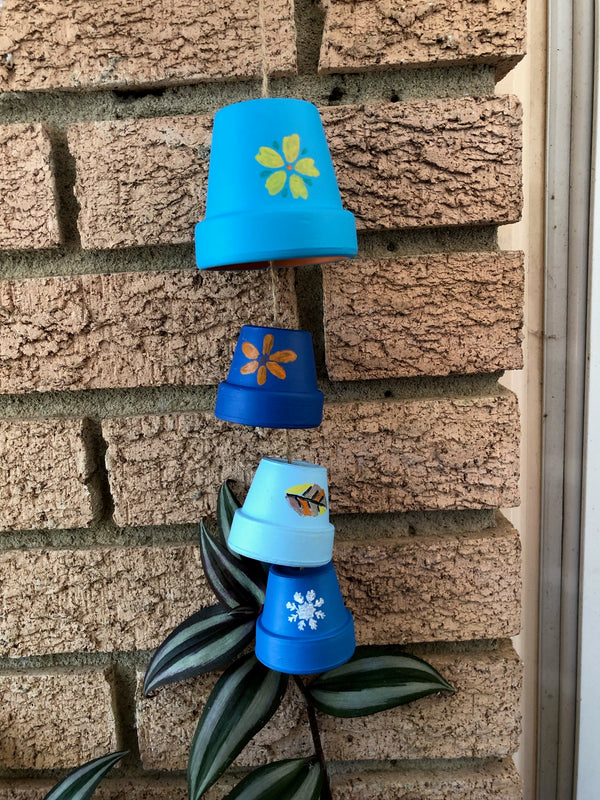 plant pot wind chimes Grow Hand Painted Mini Pot Wind Chime – Blue River Creations LLC