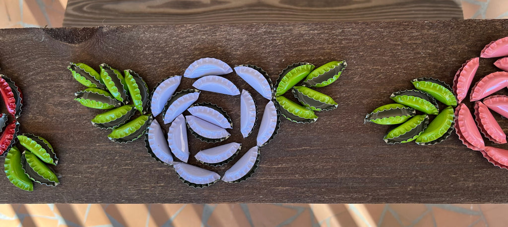 Rose Floral Bottlecap Art