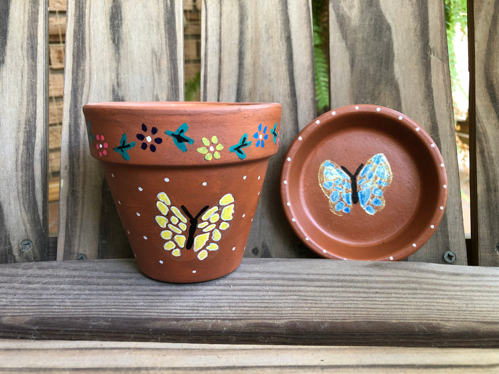 Butterfly Painted Pot