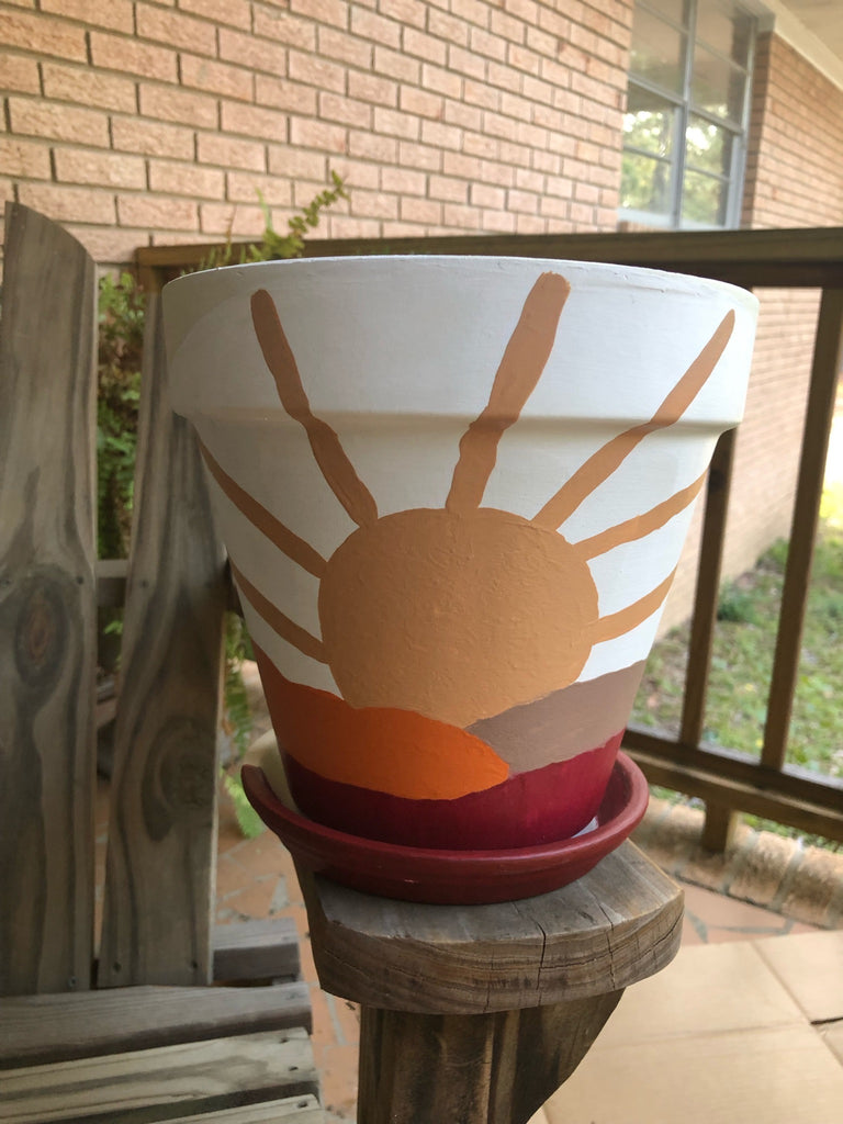 Sunrise Hand Painted Pot