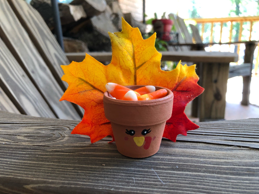 Small Turkey Hand Painted Pot