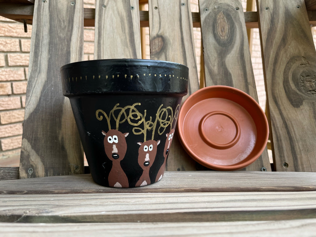 Oh Deer Painted Pot