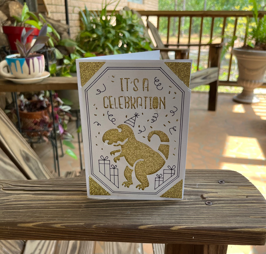 Birthday Card - Dinosaur Celebration