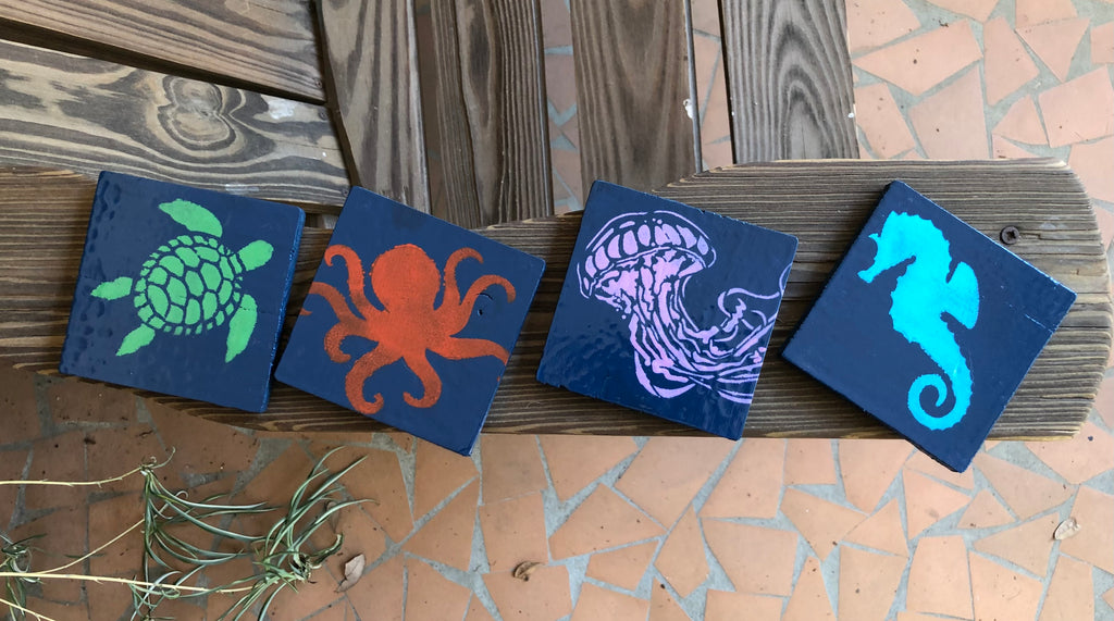 Under the Sea Hand Painted Coasters