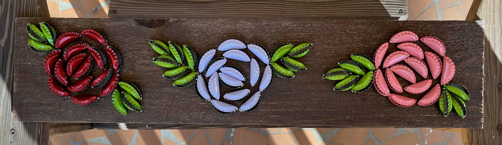 Rose Floral Bottlecap Art