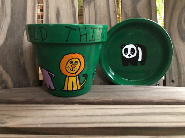 Wild Things Cartoon Painted Pot