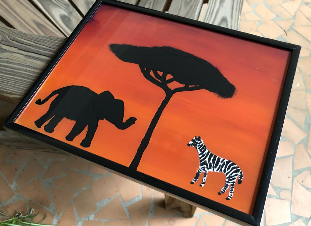 Safari Silhouette Painted Frame