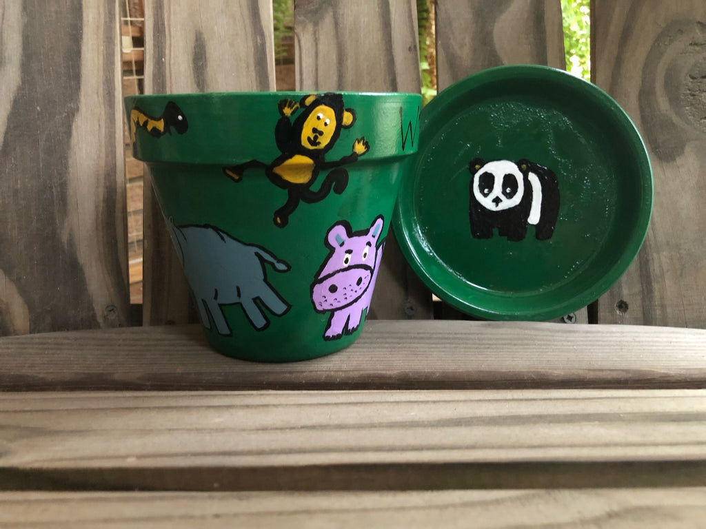 Wild Things Cartoon Painted Pot