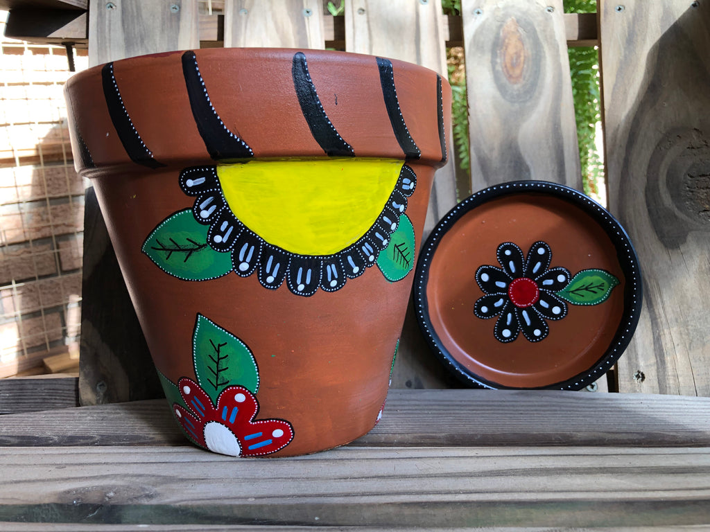 Floral Painted Pot