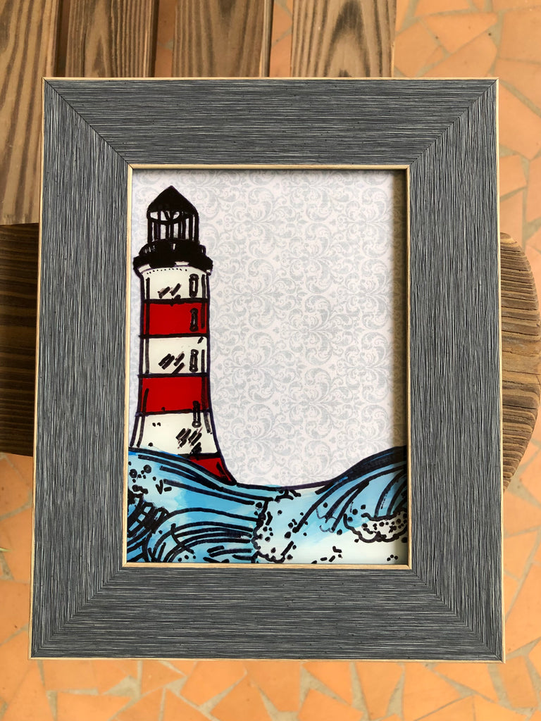 Lighthouse Painted Frame