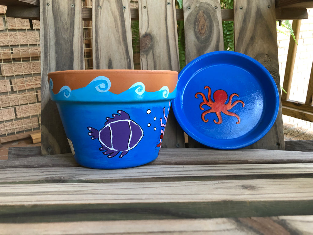 Under the Sea Painted Pot