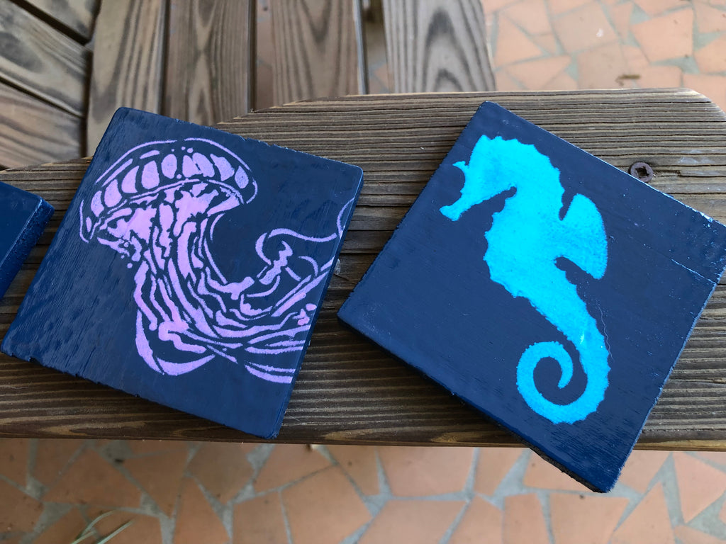 Under the Sea Hand Painted Coasters