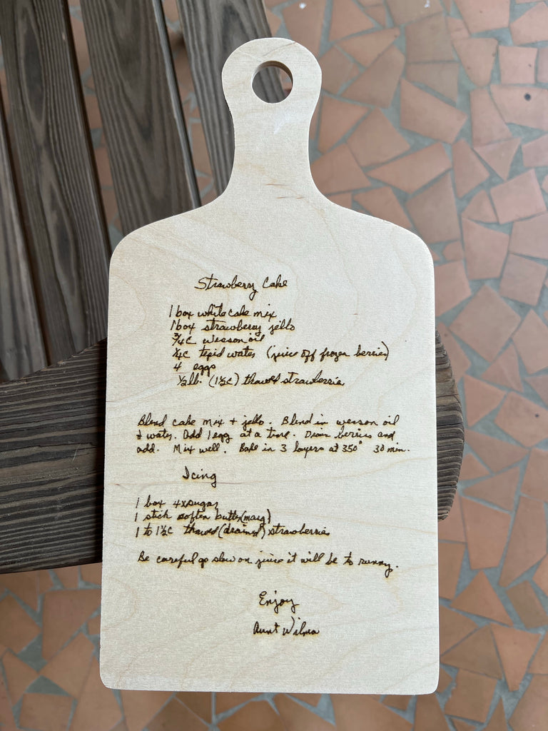 Engraved Recipe Cutting Board