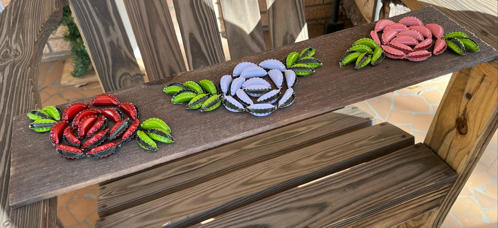Rose Floral Bottlecap Art