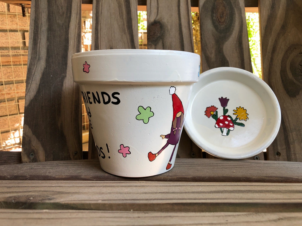 New Friends Gnome Painted Pot
