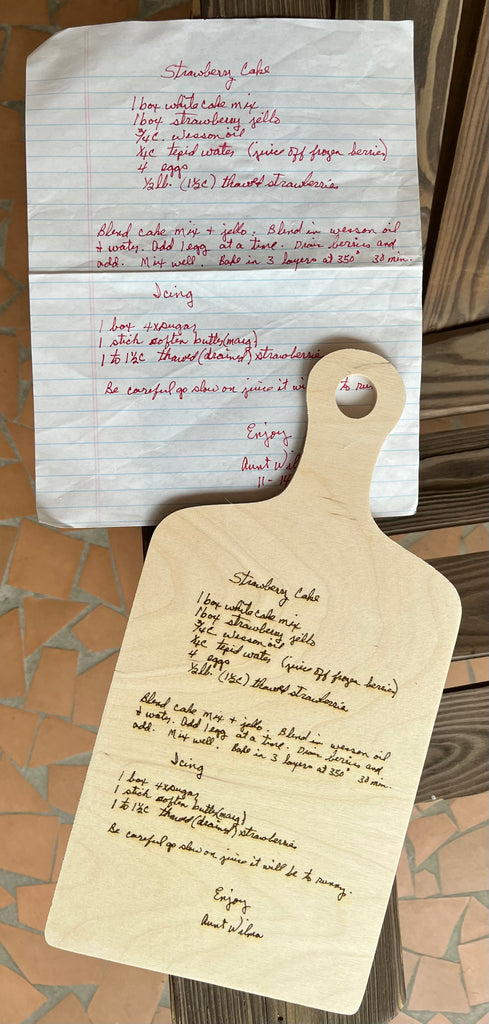 Engraved Recipe Cutting Board