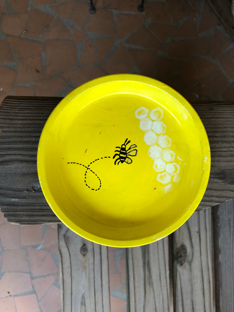 Bumble Bee Painted Pot