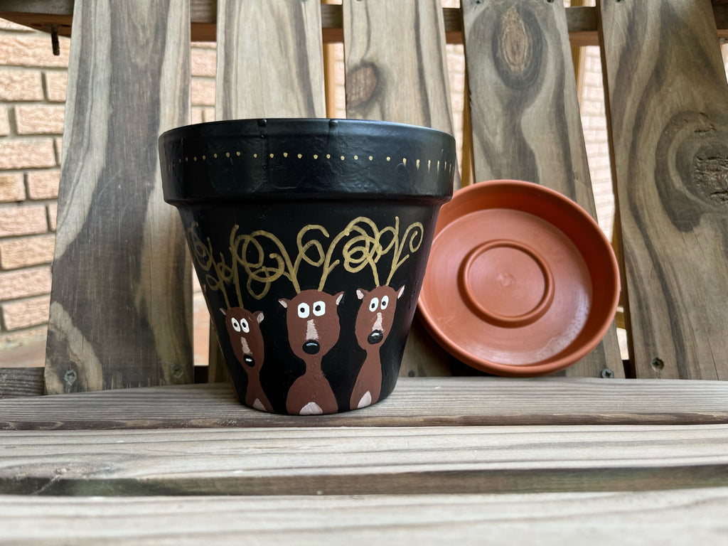 Oh Deer Painted Pot