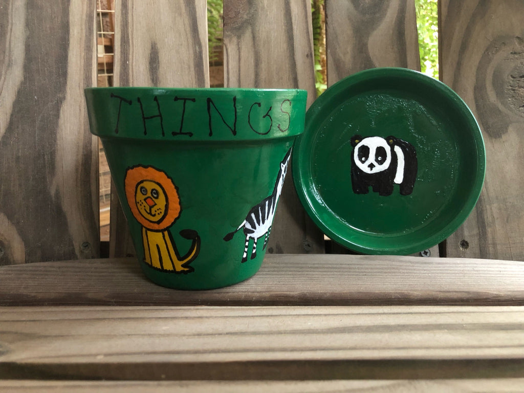 Wild Things Cartoon Painted Pot