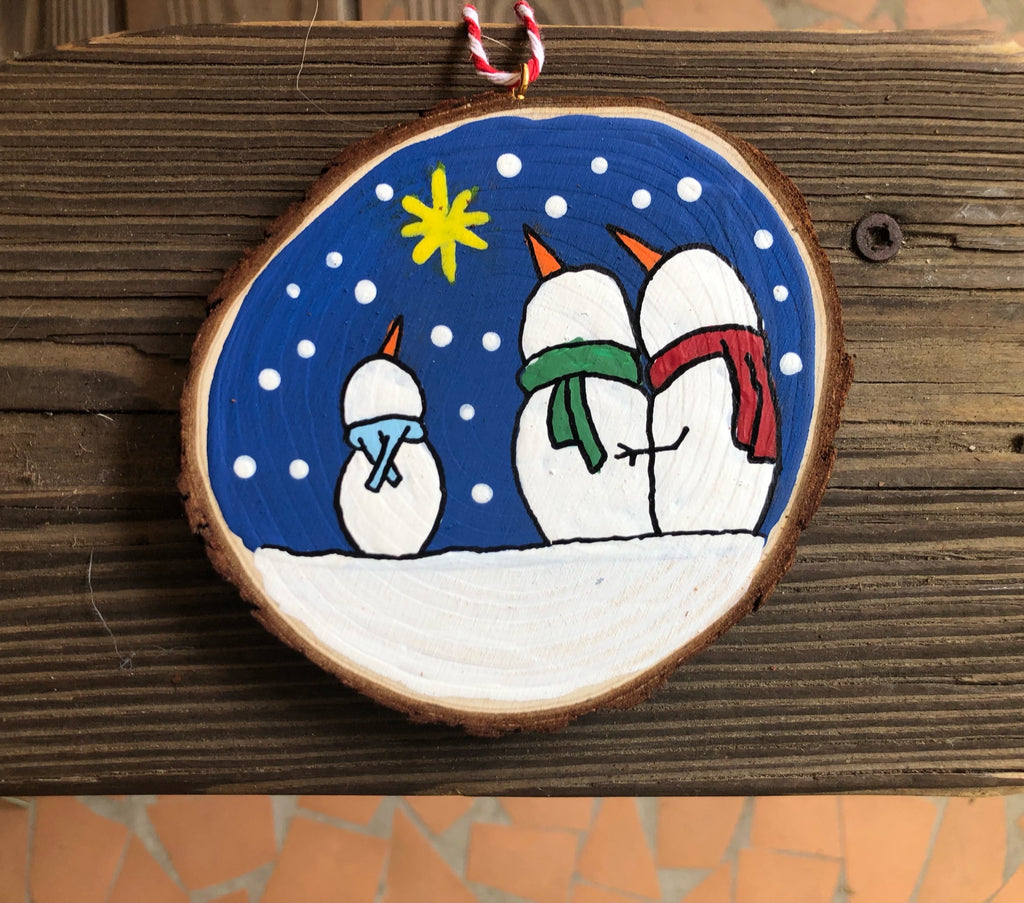 Christmas Hand Painted Wood Ornaments