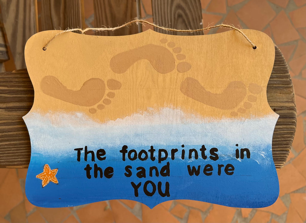 Footprints In the Sand Sign