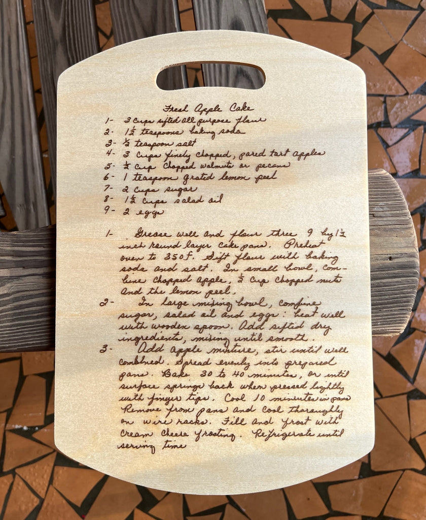 Engraved Recipe Cutting Board