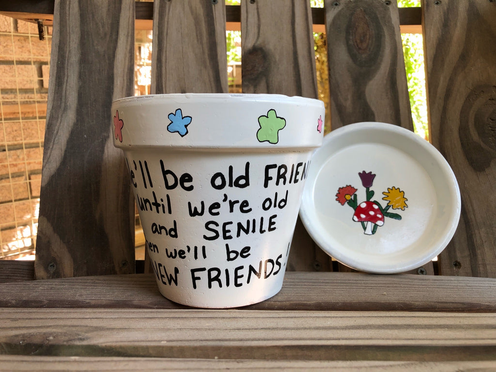 New Friends Gnome Painted Pot
