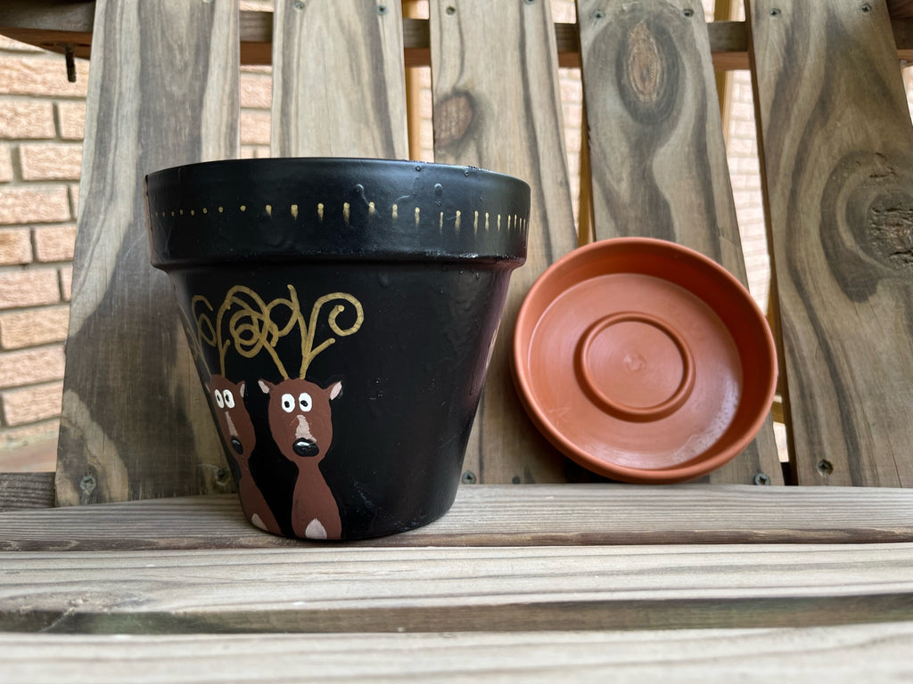 Oh Deer Painted Pot